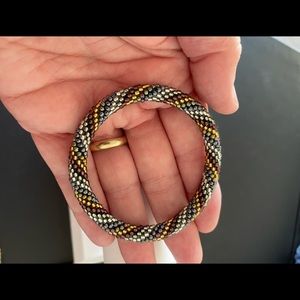 Hand beaded glass bracelet